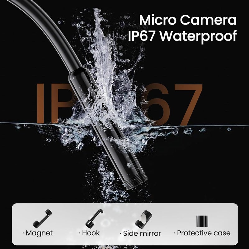 BlueSwan Endoscope Camera with Light, HD Borescope with Dimmable LED Bulbs, 16.4ft Semi-Rigid Snake Camera for iOS & Android, IP67 Waterproof Boroscope Inspection Tools for Sewer, Cool Gadgets for Men - Image 4